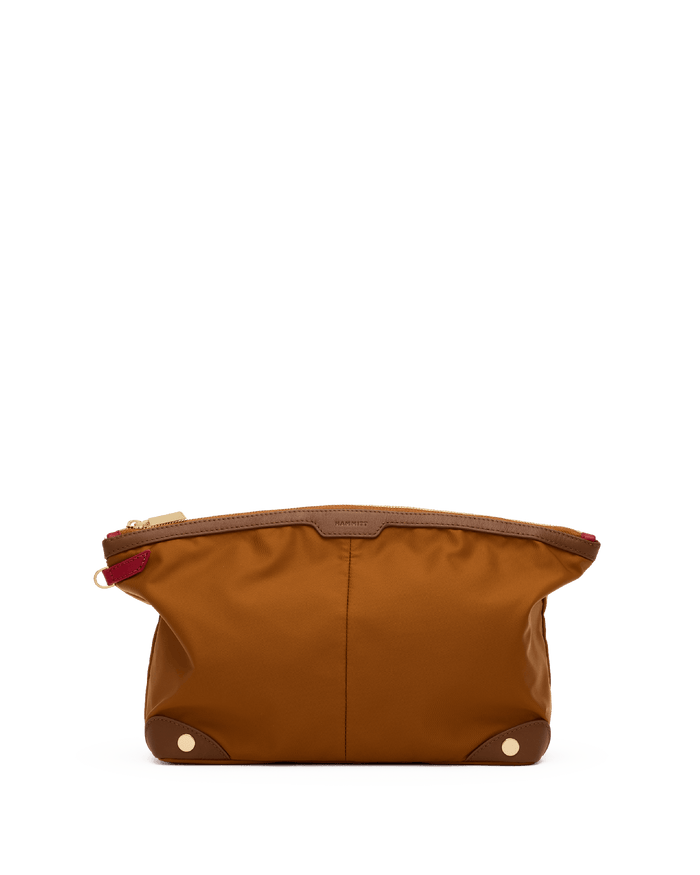 Nicky-Travel-Pouch-Lrg-Amber-Nylon-G-Front-View