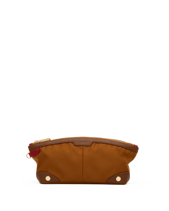 Nicky-Travel-Pouch-Short-Amber-Nylon-G-Front-View