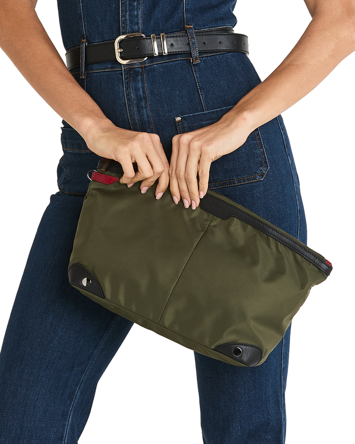 Nicky Travel Pouch | Jade Nylon/Gunmetal | Lrg