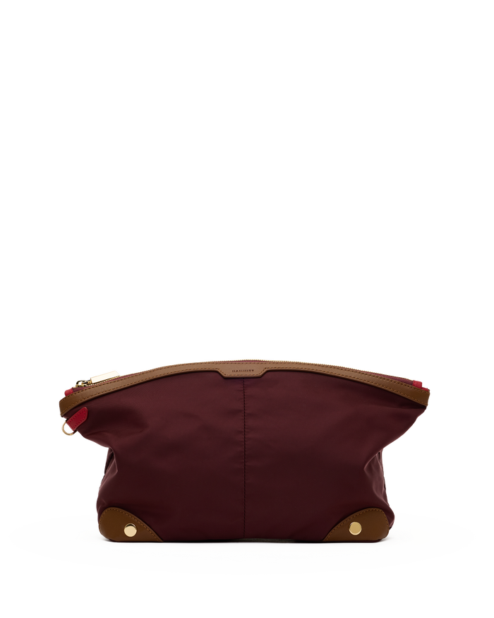 Nicky-Travel-Pouch-Lrg-Wine-Nylon-G-Front-View