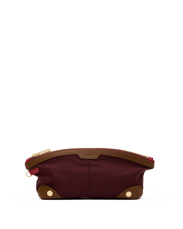Nicky-Travel-Pouch-Short-Wine-Nylon-G-Front-View