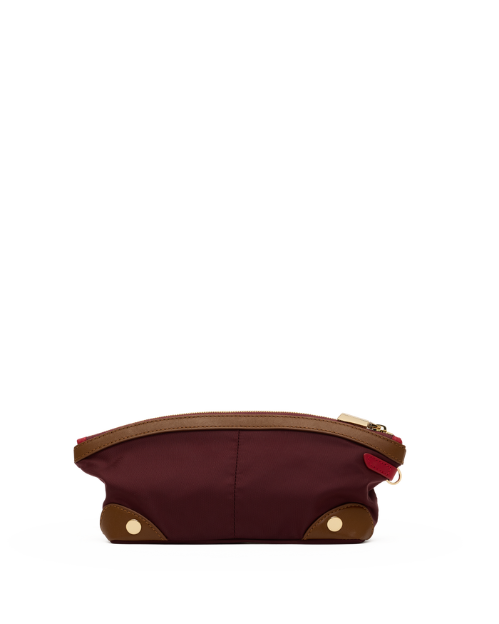 Nicky-Travel-Pouch-Short-Wine-Nylon-G-Back-View-Detail