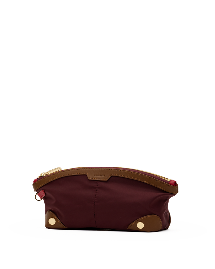 Nicky-Travel-Pouch-Short-Wine-Nylon-G-Front-View-2
