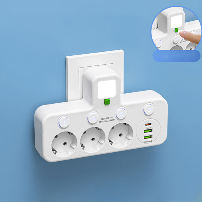 Bela - EU / 3 vtičnici + USB vhod