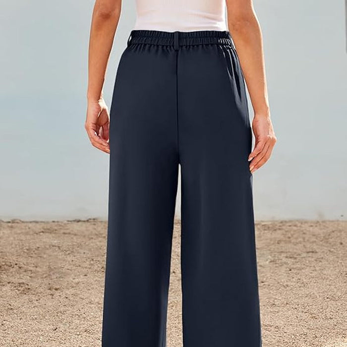 Pantalones rectos de cintura alta para mujer-ES