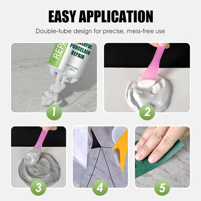 Potente kit de reparación de porcelana - Doble tubo-ES