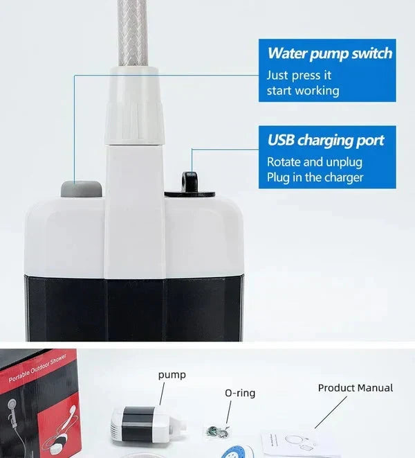 🚿Prenosni zunanji tuš USB Količina-SI