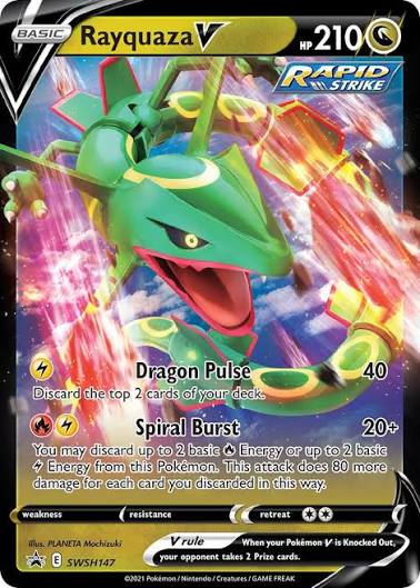 Rayquaza V SWSH147 Black Star Promo Near Mint - Rapid Strike