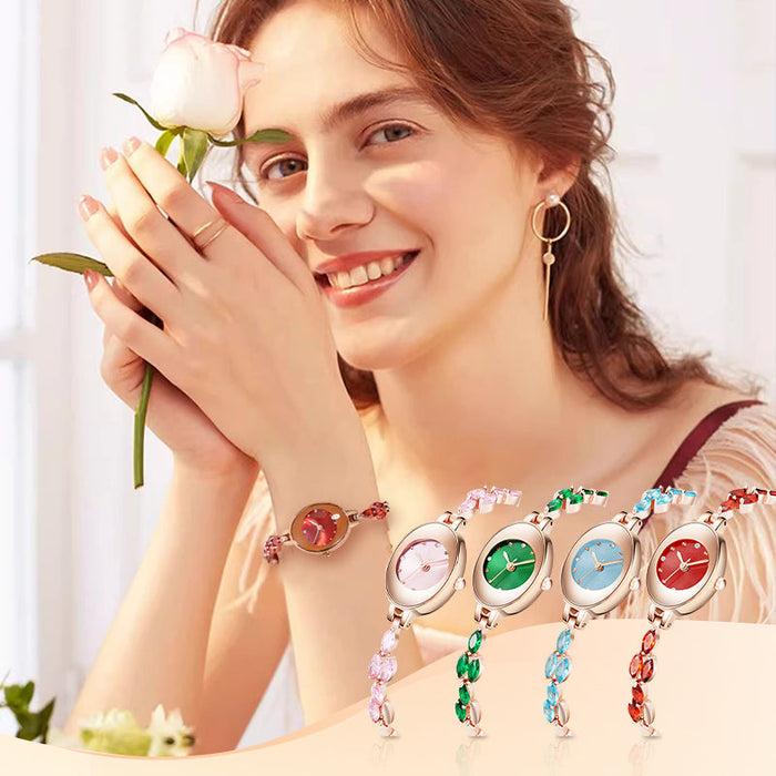 Regalos para mujer en 2025 💝🥰⌚ Reloj de mujer con circonitas de colores en pulsera-ES