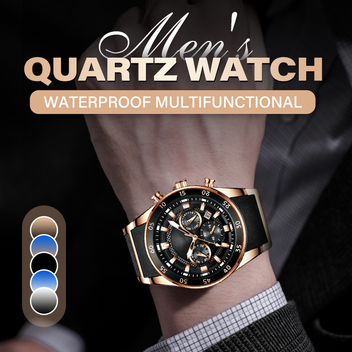 Reloj de cuarzo multifuncional resistente al agua para hombre⌚-ES