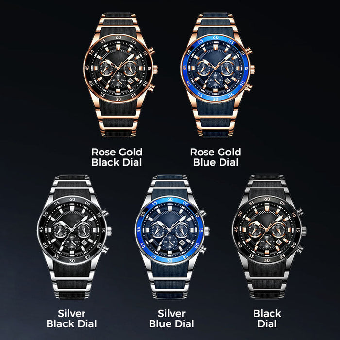 Reloj de cuarzo multifuncional resistente al agua para hombre⌚-ES