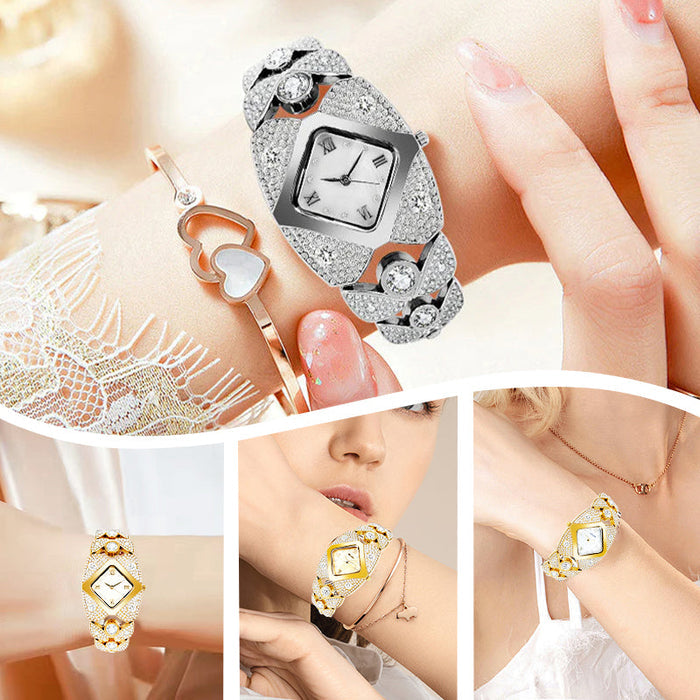 💜Reloj de cuarzo retro con cristales brillantes⌚-ES