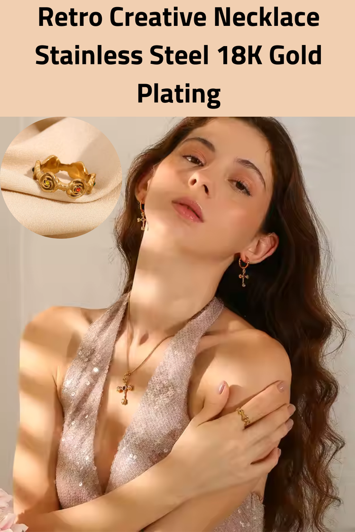 Retro Creative Necklace Stainless Steel 18K Gold Plating