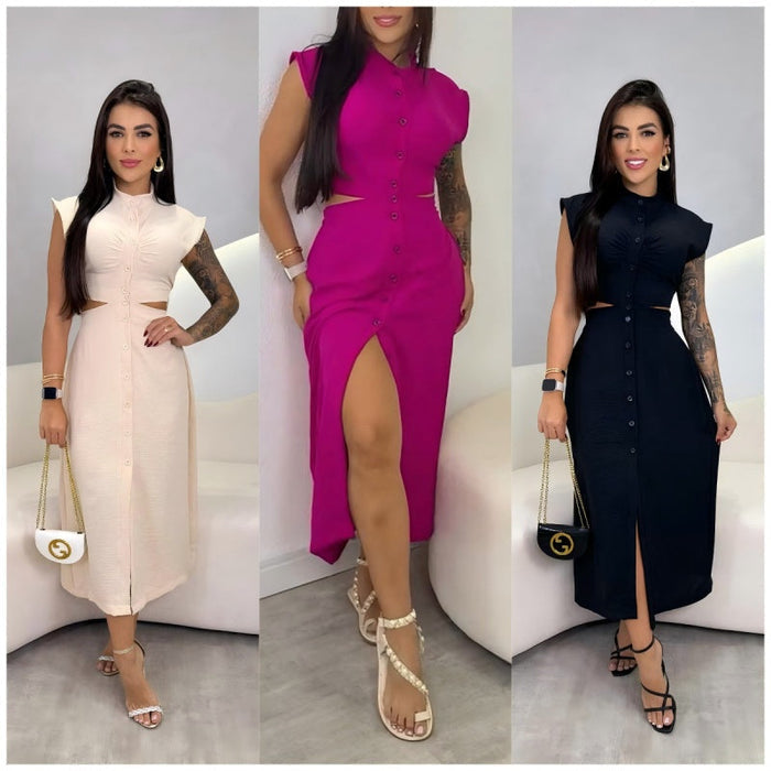 【S-2XL】👗Elegantiška moteriška suknelė su perlenktais kraštais-LT