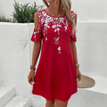 🌼【S-2XL】Midi haljina s cvjetnim printom i izrezanim rukavima-HR