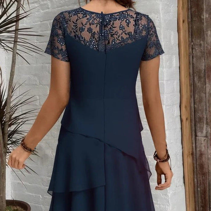 💖 [S-3XL] 👗✨️ Vestido midi de malla en capas para mujer-ES