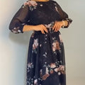 【S-4XL】🌺Vestido floral de cuello redondo con cinturón-ES