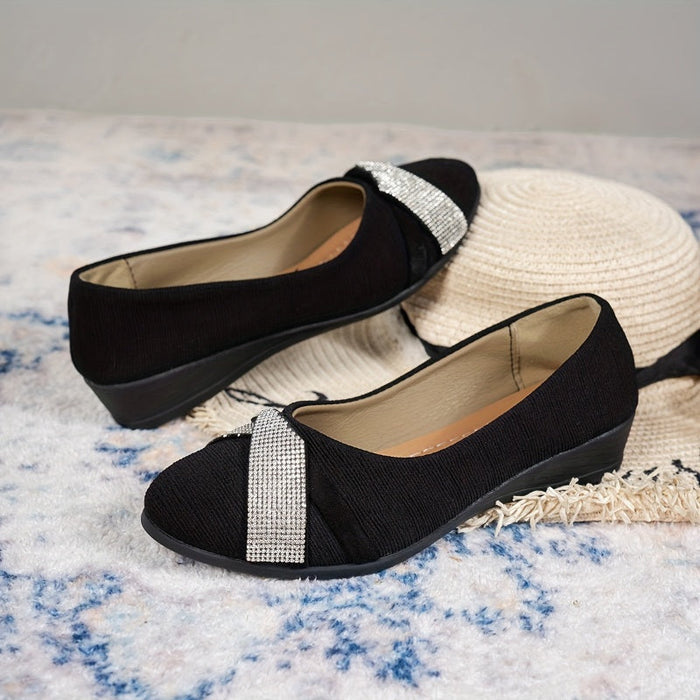 💖Sandalias de cuña para mujer ligeras y de moda con cristales-ES
