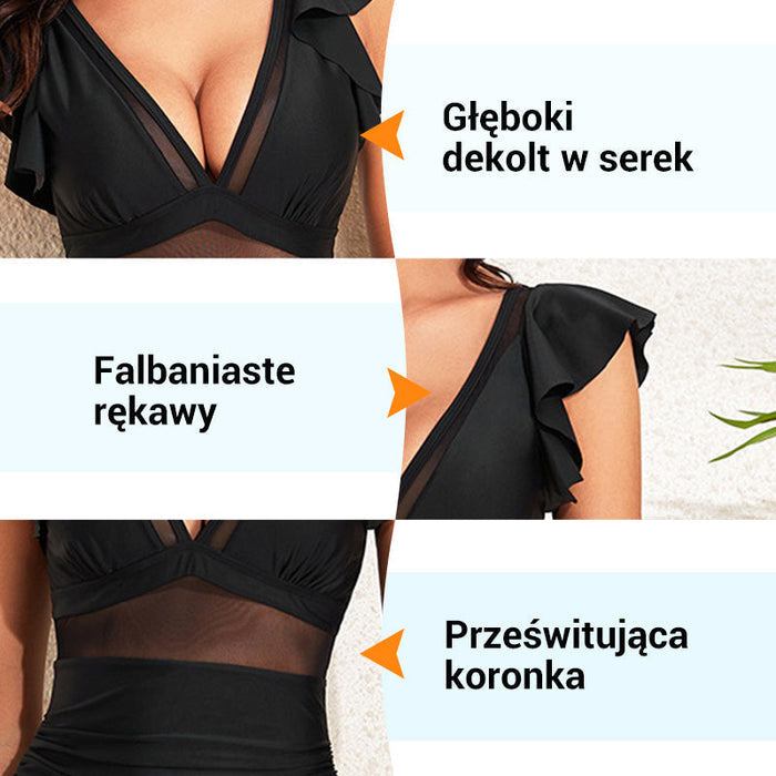 Seksi čipkasti jednodijelni kupaći kostim-HR