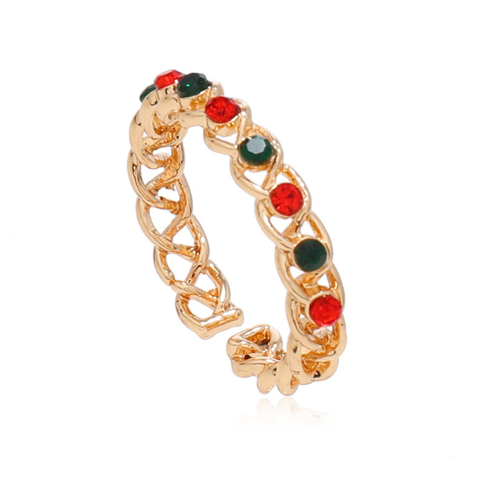 Small Niche Zircon Inlaid Ring For Women