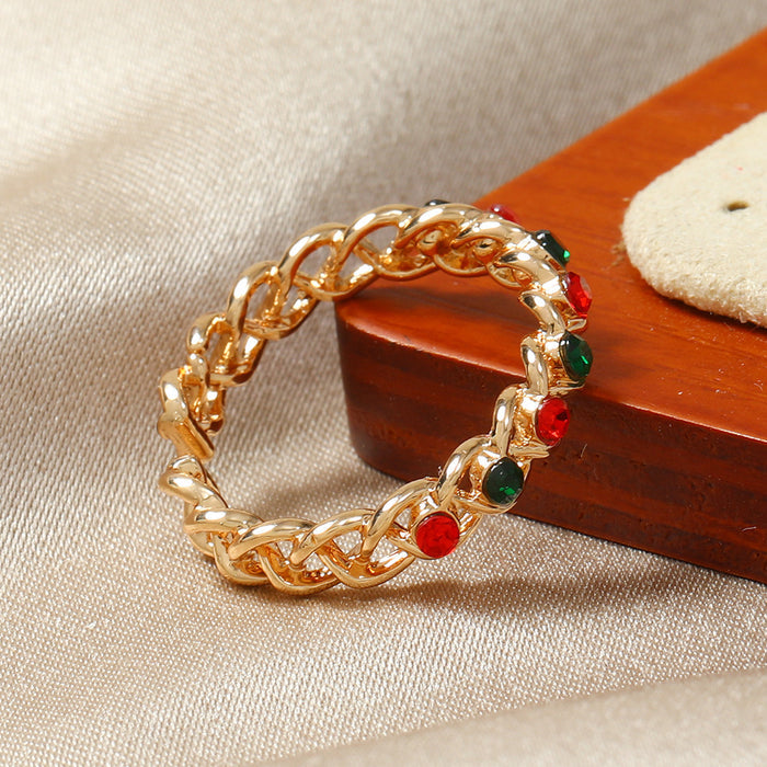 Small Niche Zircon Inlaid Ring For Women
