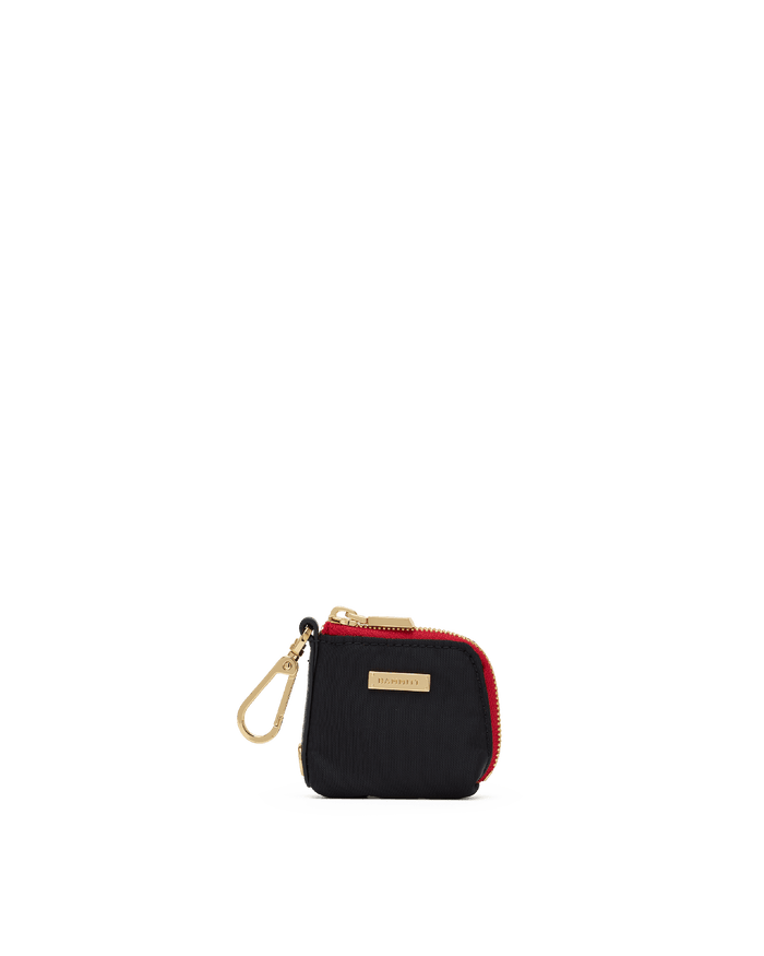 Syd-Pouch-Black-Nylon-G-Red-Zip-Front-View