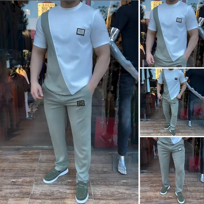 🔥 ¡Tendencias este verano! 💁‍♀️ Conjunto de hombre de top y pantalón para el día a día-ES