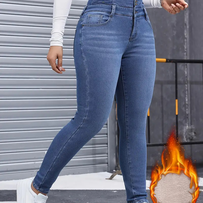 👖Tople in udobne ženske jeans hlače s flis podlogo-SI