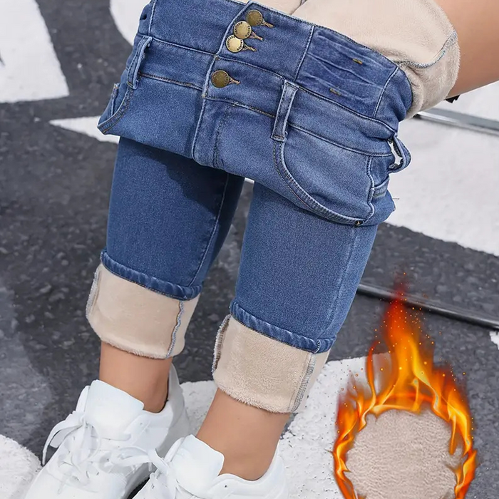 👖Tople in udobne ženske jeans hlače s flis podlogo-SI