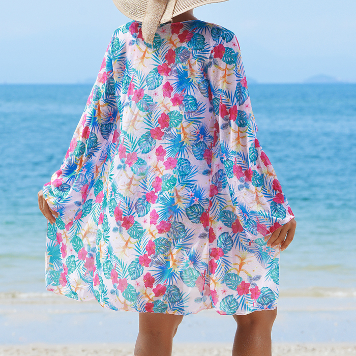👙Traje de baño estampado multicolor de 3 piezas-ES