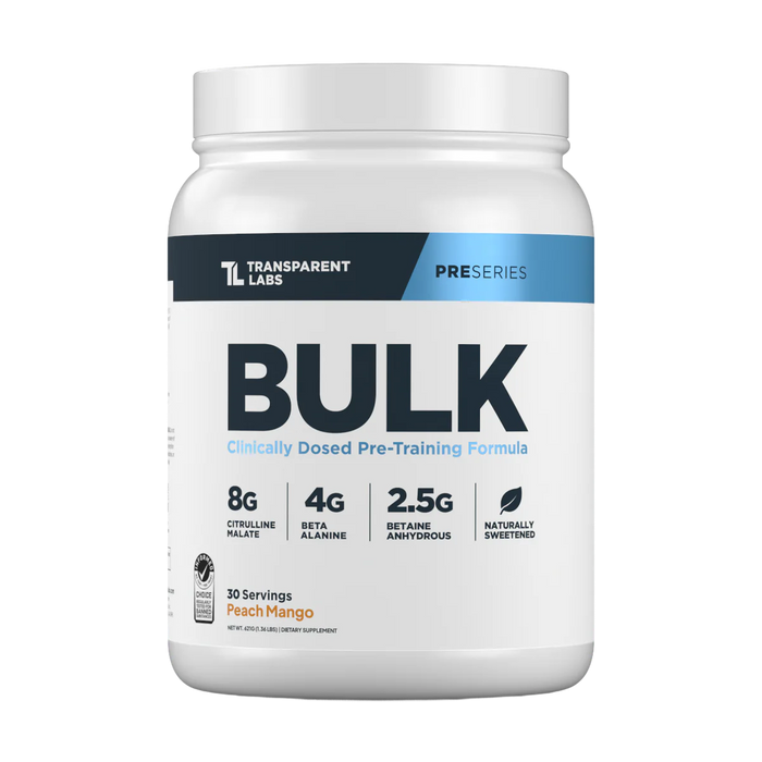 Transparent Labs® Bulk – Pre-Workout 30 Serv – Peach Mango