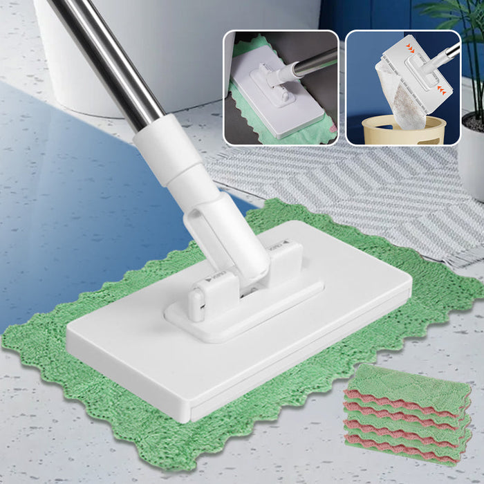 💥Trapeador de polvo desechable con 4 paños reutilizables-ES