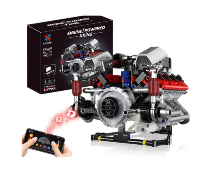 🔥Κινητήρας Ferrari F40LM Le Mans V8 (έκδοση με φωτισμό + εφαρμογή) – 1 σετ – σε κουτί