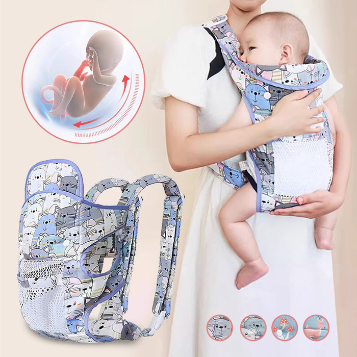 👶Večfunkcijska nosilka za dojenčke, ki se pritrdi na prsi, z dvema naramnima trakovoma-SI