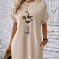 💖Vestido casual con escote redondo y mariposas bordadas-ES