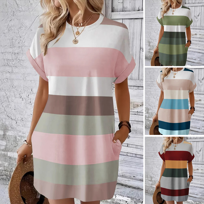 👗Vestido casual de mujer con escote redondo-ES