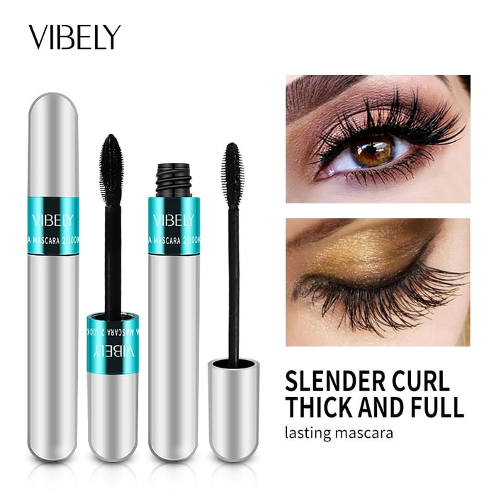 VIBELY 4D Mascara: Waterproof, Long-Lasting, Curling, Thick Black Lashes