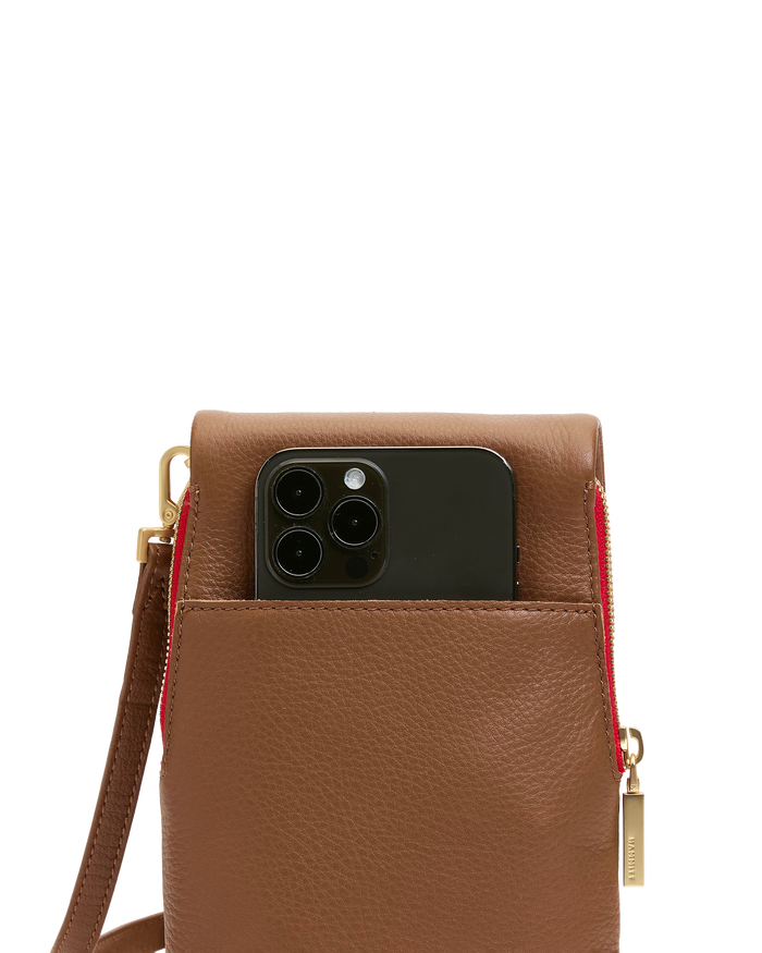 VIP Mobile | Mahogany Pebble/Brushed Gold Red Zip