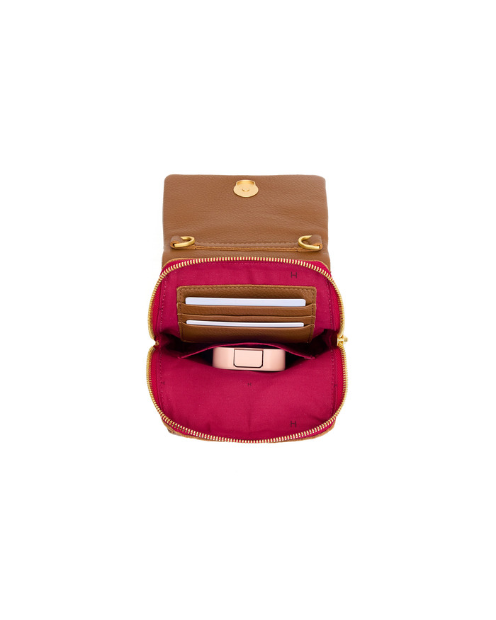 VIP Mobile | Mahogany Pebble/Brushed Gold Red Zip