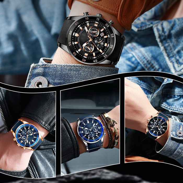 🎁 Vyriškas vandeniui atsparus daugiafunkcis kvarcinis laikrodis⌚-LT