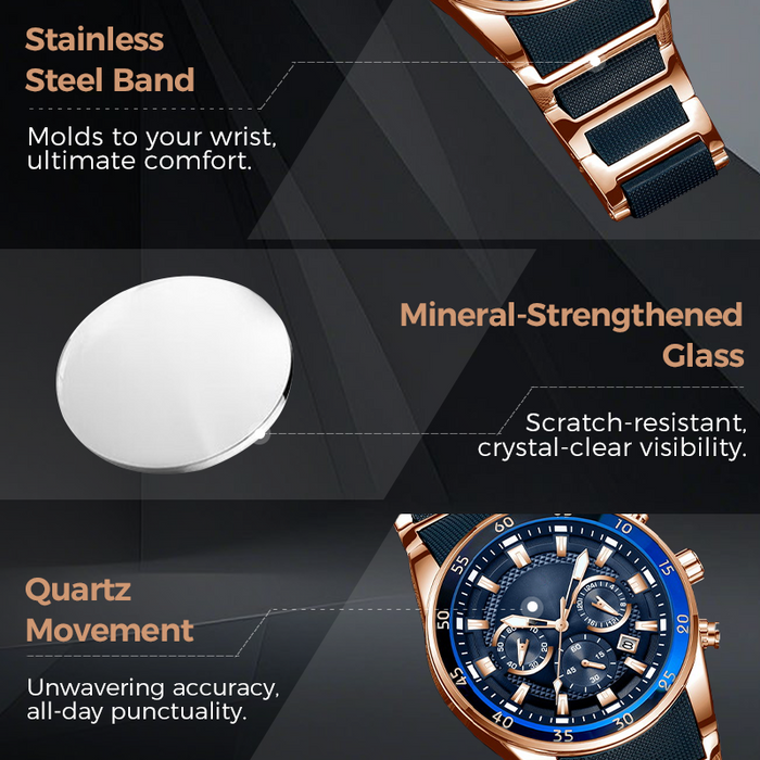 🎁 Vyriškas vandeniui atsparus daugiafunkcis kvarcinis laikrodis⌚-LT