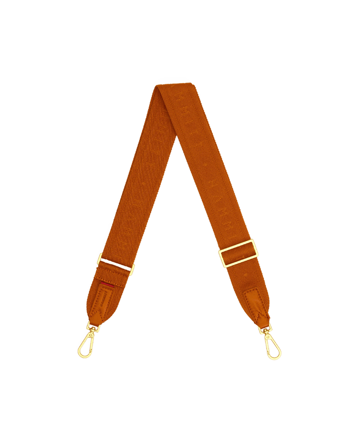 Webbing Crossbody Strap-Candlelight Orange-BG-Front-View