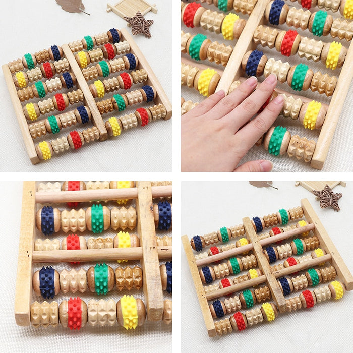 Wooden foot massage for therapy and relaxation