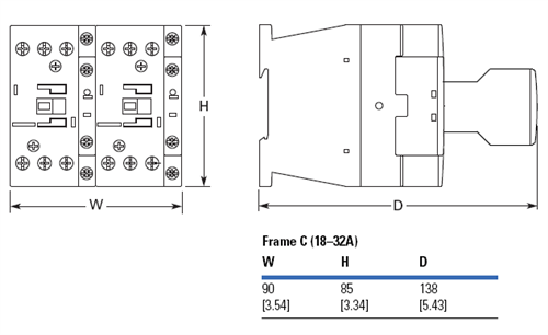 Eaton XTCR018C21T 18 AMP Reversing Contactor