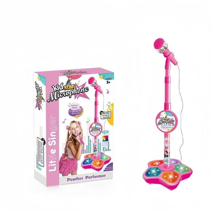 🎤 Žaislinis karaoke mikrofonas vaikams - lemputės + ištraukiamas bėgelis (70-90 cm) - puiki gimtadienio dovana!🎁-LT