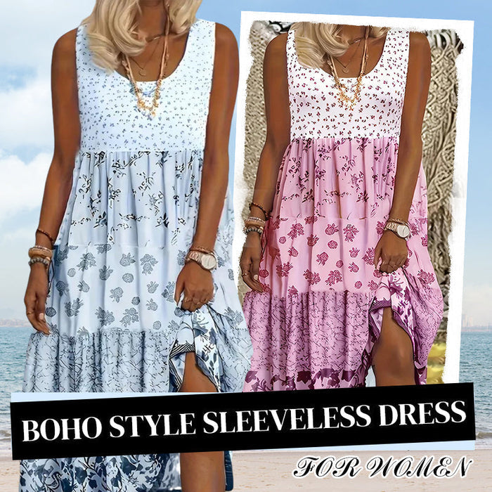 ✨👗 Ženska obleka brez rokavov v boemskem slogu-SI