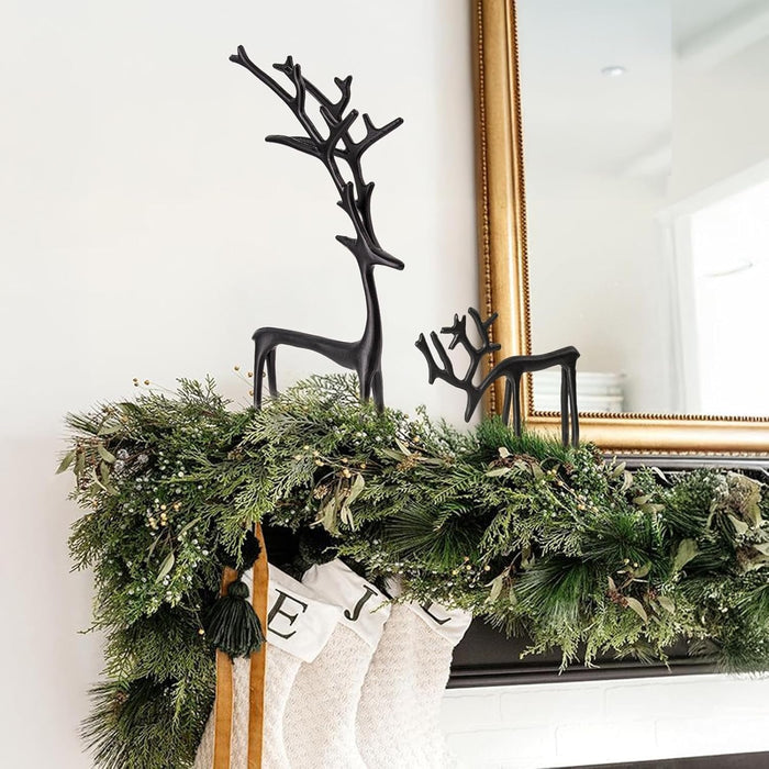 🎅Ziemassvētku bestsellers 🦌 Melna ziemeļbrieža figūriņa, Ziemassvētku rotājums-LV